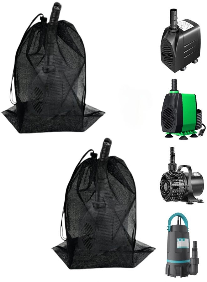 IWBOTQ DLGQJD Pond Pump Cover, 2Pcs Pond Pump Filter Bag, Black Media Bag Large Pump Mesh Bag for Outdoor Water Ponds Filters, Water Filter Pump, Outdoor Ponds, Garden, Swimming Pool (11.8" x 15.7") - Image 1