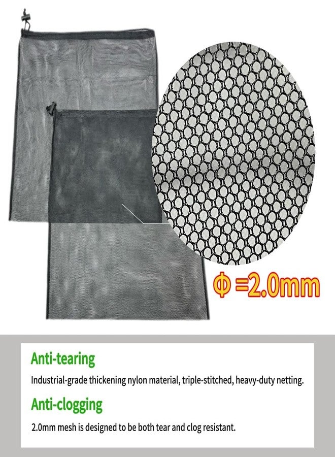 IWBOTQ DLGQJD Pond Pump Cover, 2Pcs Pond Pump Filter Bag, Black Media Bag Large Pump Mesh Bag for Outdoor Water Ponds Filters, Water Filter Pump, Outdoor Ponds, Garden, Swimming Pool (11.8" x 15.7") - Image 3