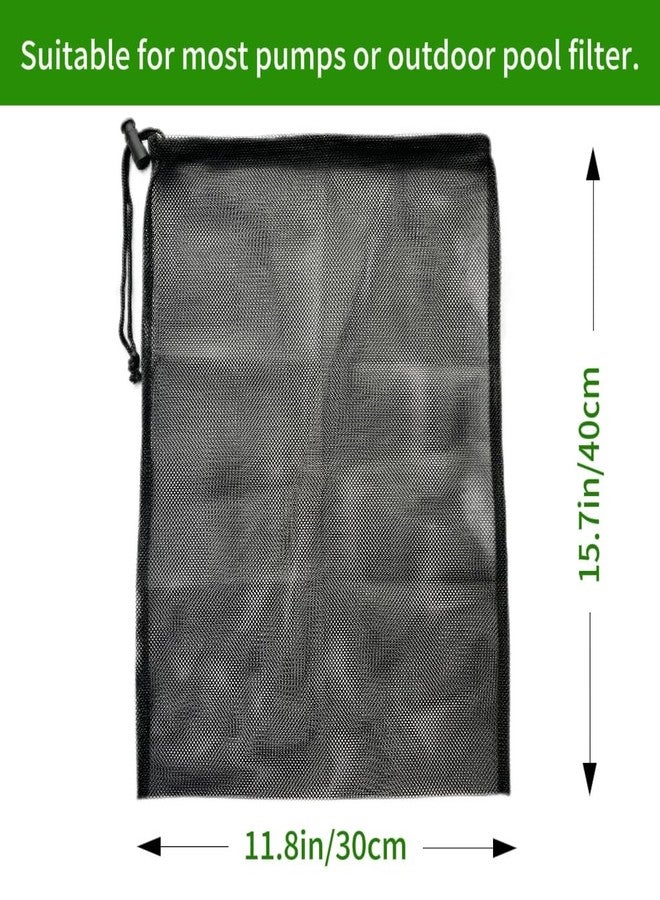 IWBOTQ DLGQJD Pond Pump Cover, 2Pcs Pond Pump Filter Bag, Black Media Bag Large Pump Mesh Bag for Outdoor Water Ponds Filters, Water Filter Pump, Outdoor Ponds, Garden, Swimming Pool (11.8" x 15.7") - Image 2