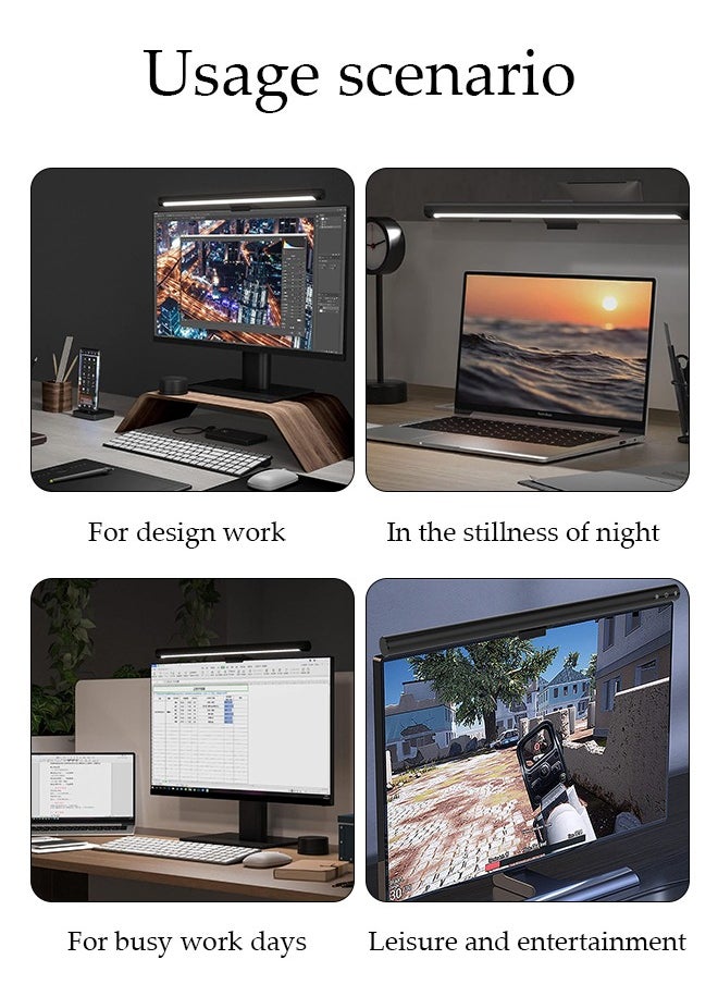 DUNISO Computer Monitor Lamp, Screen Monitor Light Bar for Eye Caring, USB Reading LED Task Lamp with Auto-Dimming, Dimmable Lamp Bar, Touch Control, No Glare Space Saving Home Office Desk Lamps  - Image 3