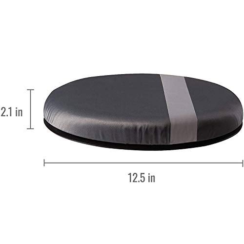 HealthSmart 360 Degree Swivel Seat Cushion, Chair Assist for Elderly, Swivel Seat Cushion for Car, Twisting Disc, Gray Stripe, 12.5 Inches in Diameter - Image 3