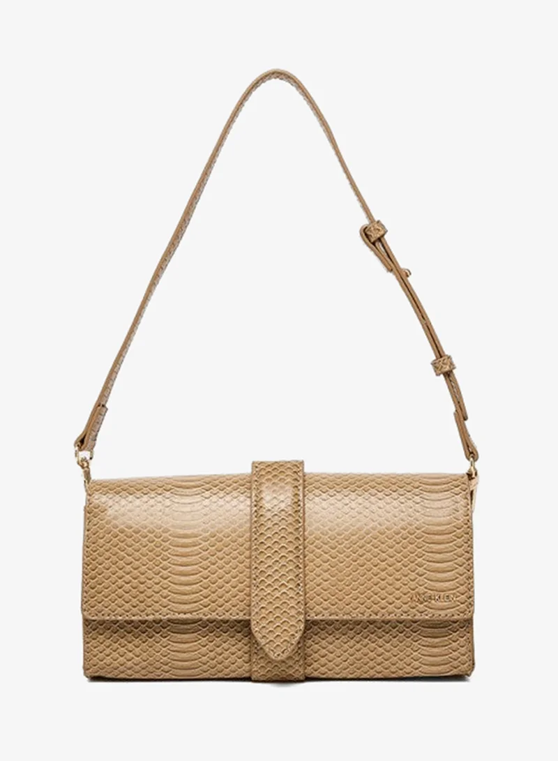 ANNE KLEIN Anne Klein Croc Textured Flap Shoulder Bag