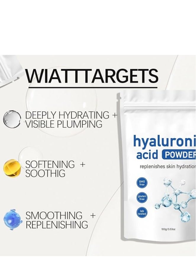 Generic Hyaluronic Acid Powder (3.52oz) Anti-Aging Serum, Instant Hydration for Dry u0026 Sensitive Skin(1pc) - Image 3