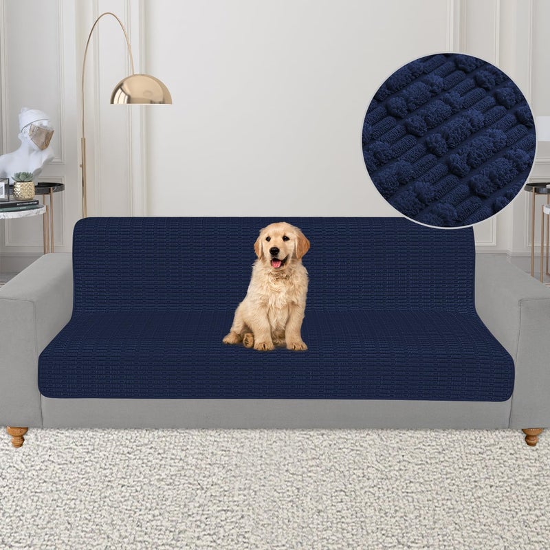 Foxdecor Couch Cover Sofa Covers Washable  Dog Bed Cover Couch Covers for 3 Cushion Couch Sofa Pet Friendly  Dog Couch Cover Furniture Covers for Pets.(Dark Blue 58x82 inch) - Image 1