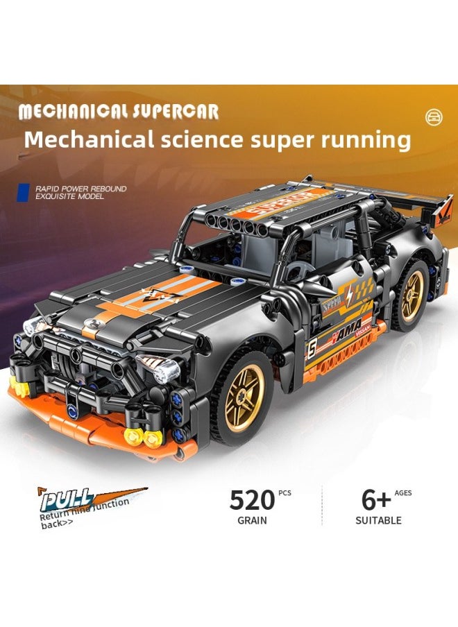 Bobo Elephant YM-102 Building Block Sports Car Model Compatible With Green Cow Huili Building Block Car Green Cow Bao Shi Jie Car Green Cow Play-Color:J2004 Diablo Mustang