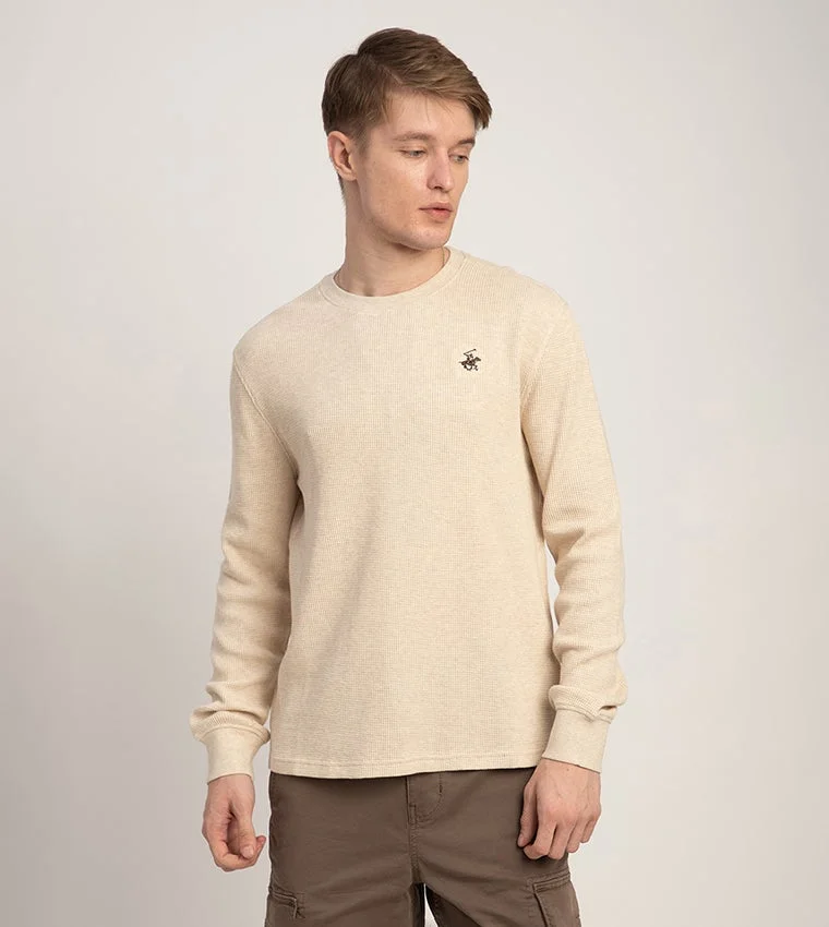 Beverly Hills Polo Club Logo Embroidered Waffle Knit T-Shirt