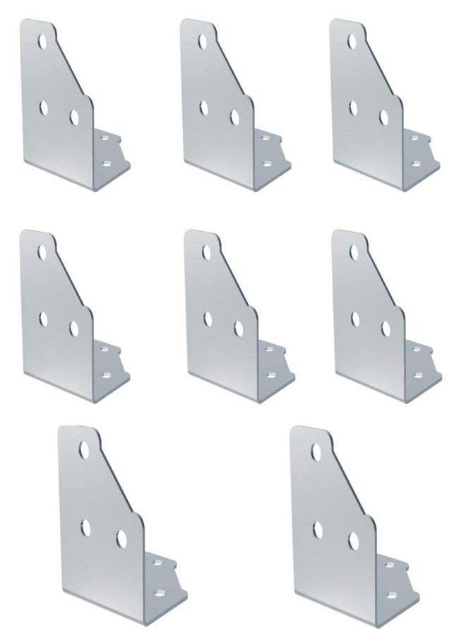 Penn Elcom Large Brace - Set of 8 | 6 Hole 18 Gauge Steel Flight Case Brace | 1.2mm PennBrite Finish | Durable Hardware for Case Building & Repair - Image 1