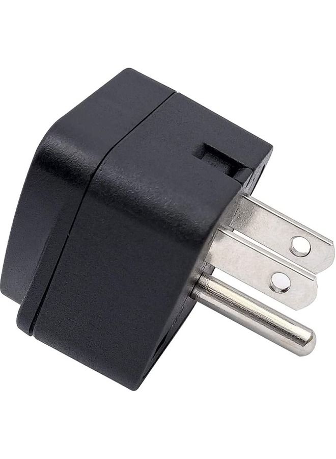 US Travel Plug Adapter EU/UK/AU/in/CN/JP/Asia/Italy/Brazil to USA Type B 3 Prong Grounded USA Wall Plug International Mini Travel Adapter and Converter Wall Outlet Power Charger Converter Black - Image 2