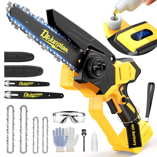 DEJUNPIOOL Cordless Mini Chainsaw Compatible with Dewalt 20V MAX Battery, 6 Inch & 8 Inch Small Electric Chainsaw Brushless, Auto Oiler, Handheld Pruning Tree Saw Gift for Men Dad Husband Fathers (Tool Only) - Image 1