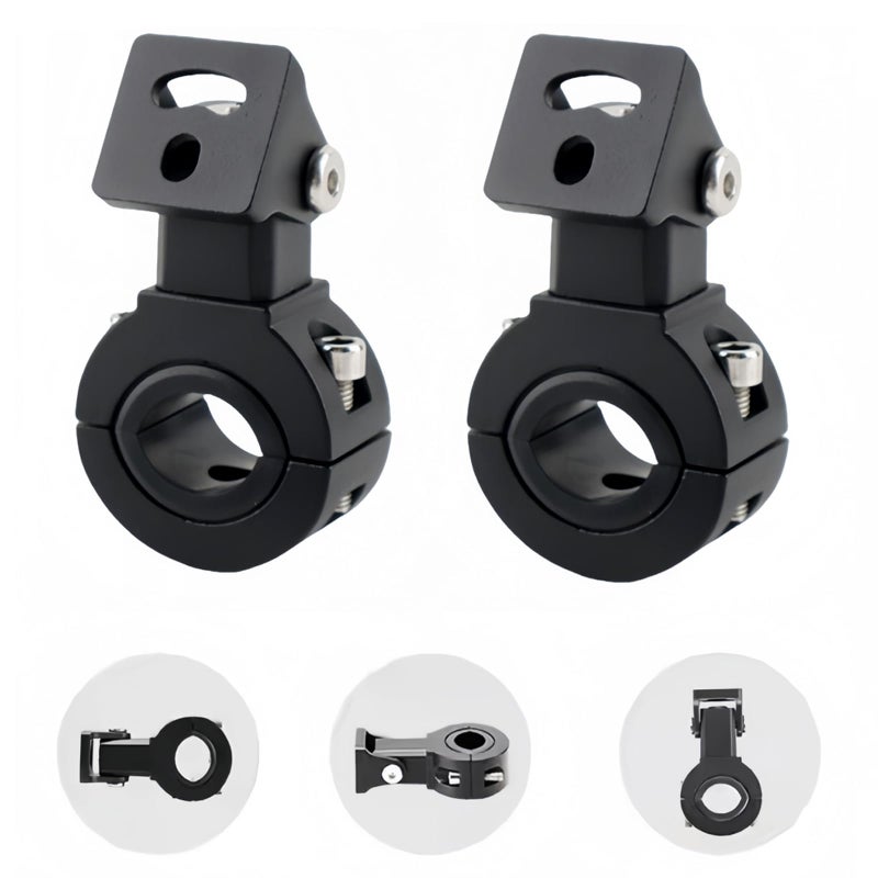 Motorcycle Spotlight Bracket Light Bar Mounts for Driving Fog Lights 360 Degree Adjustment Tube Clamp Mounting Bracket Fit 07125 ATV UTV Roll Bar 2 Pcs