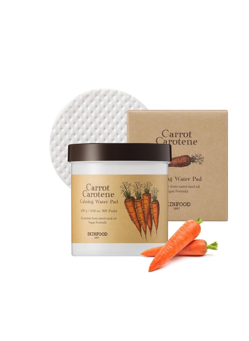 Skinfood - SKINFOOD Carrot Carotene Calming Water Pad 250g (8.81 oz.) 60 Sheets- Redness Relief Soothing Facial Toner Pads for Sensitive Skin - Image 1