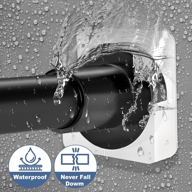 YNL 2 Pack Adhesive Shower Rod Holders, Transparent Rod Retainer | Never Fall Down Shower Tension Rod Holders for Wall(Rod Not Included) - Image 2