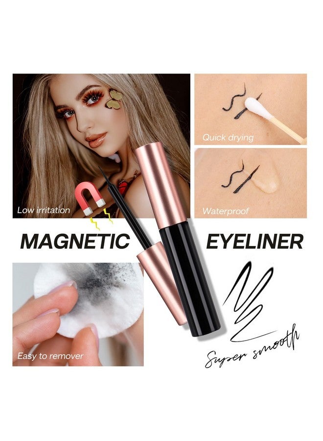 Calailis Magnetic Eyelashes For Women,Natural Reusable Magnet Eyelashes 3 Pairs Eyelashes Magnetic With Tweezers& Waterproof Eyeliner(Cy302) - Image 5