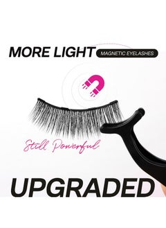 Calailis Magnetic Eyelashes For Women,Natural Reusable Magnet Eyelashes 3 Pairs Eyelashes Magnetic With Tweezers& Waterproof Eyeliner(Cy302)  - Image 4
