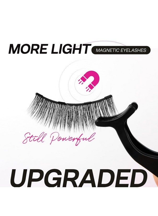 Calailis Magnetic Eyelashes For Women,Natural Reusable Magnet Eyelashes 3 Pairs Eyelashes Magnetic With Tweezers& Waterproof Eyeliner(Cy302) - Image 4