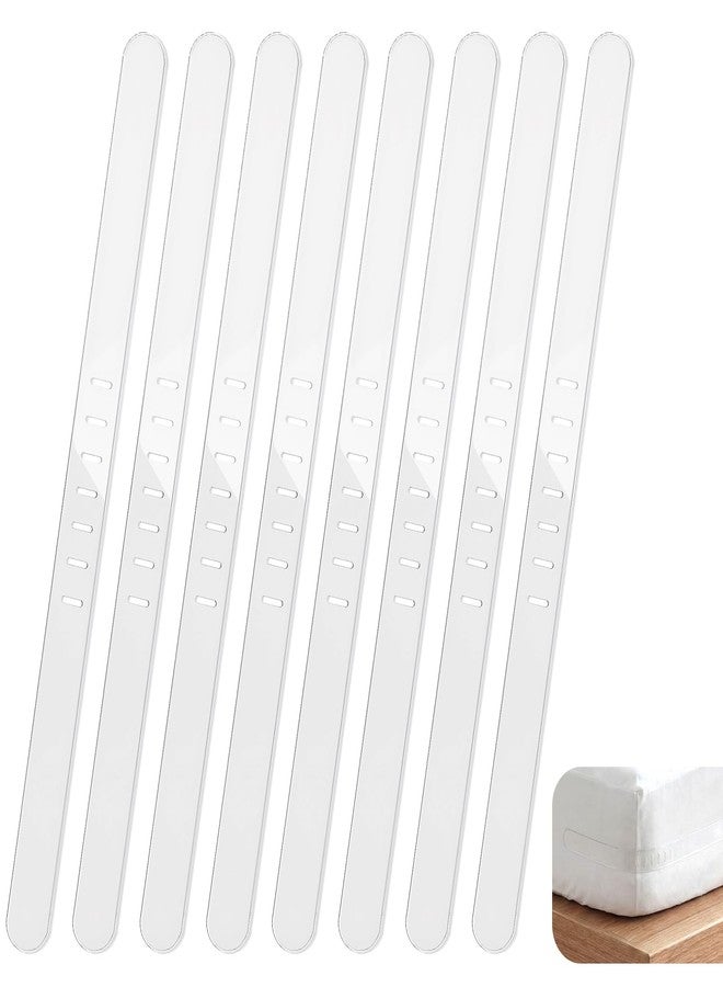 Junkin 8 Pcs Replacement Strips for Bed Sheet Holder, Clear Bedsheet Replacement Straps Compatible with Most Bed Lock Sheet Holders - Image 1