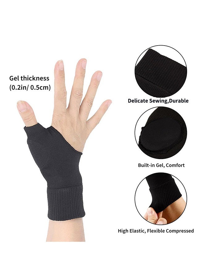 Generic 1 Pair Gel Thumb Wrist Support Brace Nylon Breathable Compression Arthritis Gloves Wrist Brace Compression Sleeves for Thumb Arthritis Carpal Tunnel Tenosynovitis (Black)  - Image 4