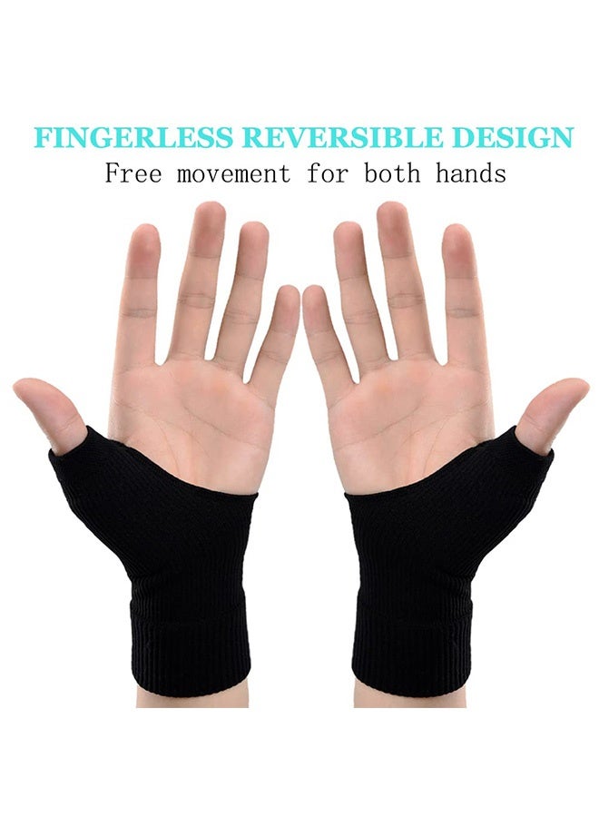 Generic 1 Pair Gel Thumb Wrist Support Brace Nylon Breathable Compression Arthritis Gloves Wrist Brace Compression Sleeves for Thumb Arthritis Carpal Tunnel Tenosynovitis (Black)  - Image 5