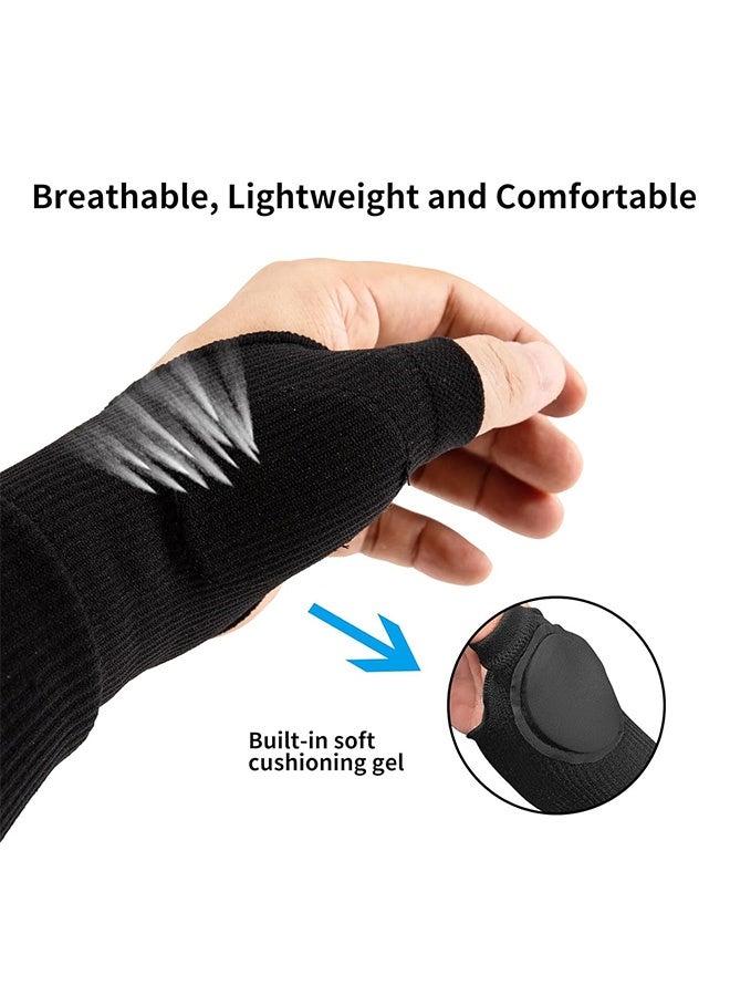 Generic 1 Pair Gel Thumb Wrist Support Brace Nylon Breathable Compression Arthritis Gloves Wrist Brace Compression Sleeves for Thumb Arthritis Carpal Tunnel Tenosynovitis (Black)  - Image 2