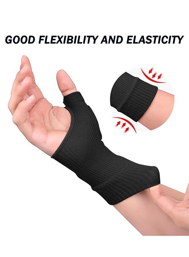 Generic 1 Pair Gel Thumb Wrist Support Brace Nylon Breathable Compression Arthritis Gloves Wrist Brace Compression Sleeves for Thumb Arthritis Carpal Tunnel Tenosynovitis (Black)  - Image 3