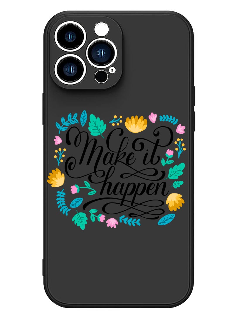 Theodor Protective Slim Fit Case Liquid Silicone Cover with Full Body Protection Anti-Scratch Shockproof Case For iPhone 12 Pro Max Black  - make it Happen - Image 1