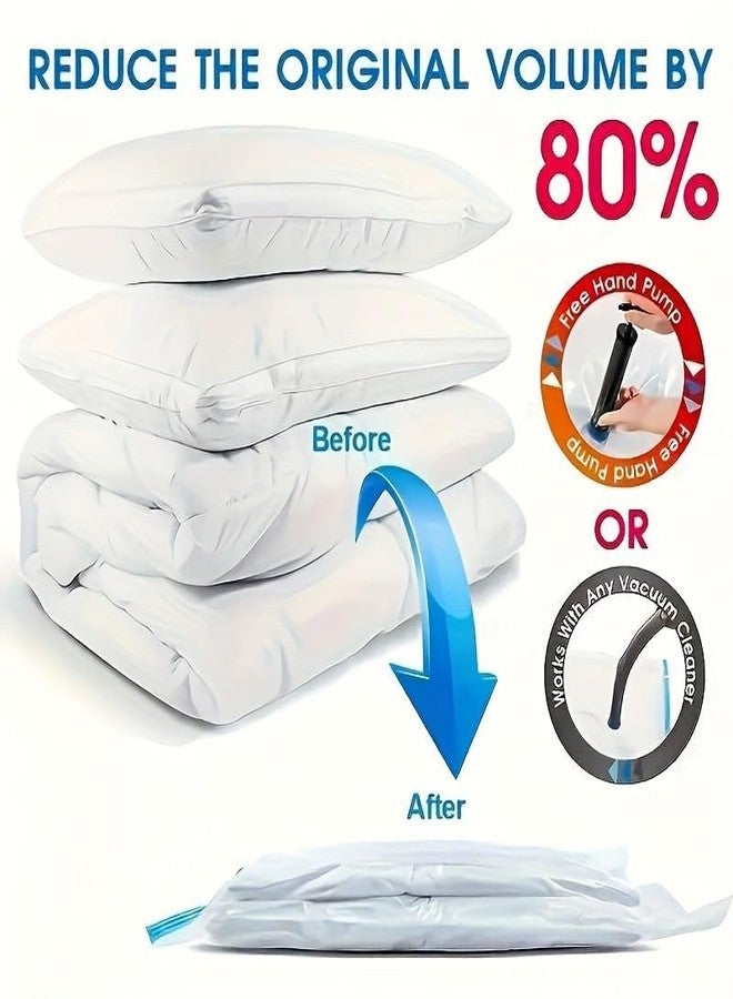 Bletilla Vacuum Storage Bags 5-Pack Space Saver Compression Bags with Hand Pump (Transparent, PAck of 1) - Image 4