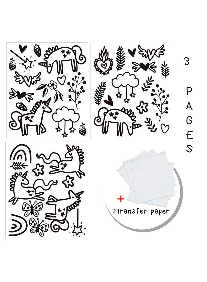 The Boho Design Unicorns And Rainbows Wall Decals Peel And Stick For Kids Baby Bedroom Nursery And Living Room. 40 Pcs Vinyl Wall Stickers Decor (Black) - Image 3