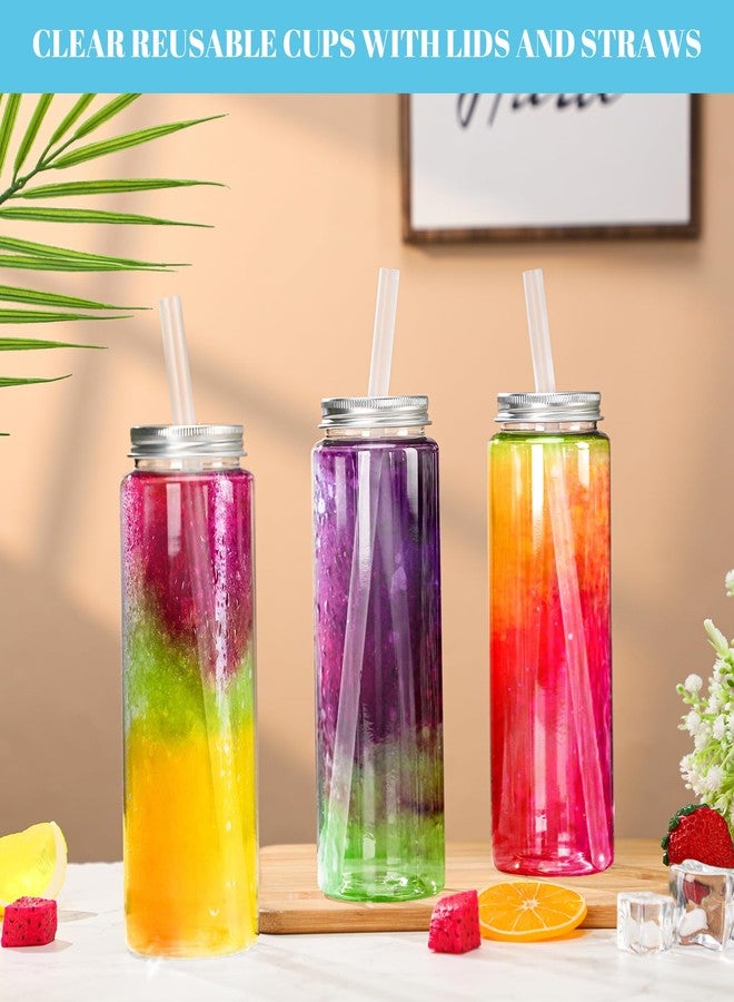 Willinglong 12 Pack 17oz Plastic Juice Bottles - Reusable Drinking Jars with Straw and Lids for Drinking, Juicing, Smoothies, Beverage, Kombucha, Tea - Image 4