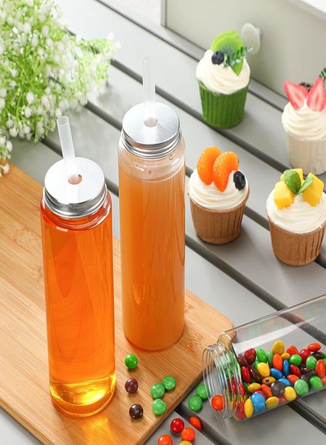Willinglong 12 Pack 17oz Plastic Juice Bottles - Reusable Drinking Jars with Straw and Lids for Drinking, Juicing, Smoothies, Beverage, Kombucha, Tea - Image 5