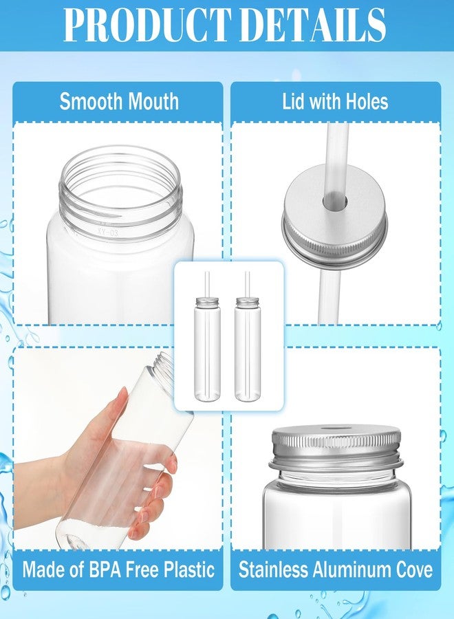Willinglong 12 Pack 17oz Plastic Juice Bottles - Reusable Drinking Jars with Straw and Lids for Drinking, Juicing, Smoothies, Beverage, Kombucha, Tea - Image 3