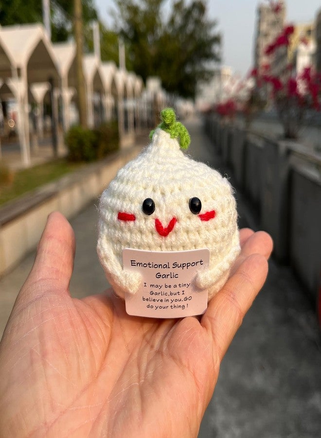 PLWalker Emotional Support Garlic Pickle Gifts for Men Women, Positive Crochet Crocheted Garlic Plush Plushies Home Decor - Image 4