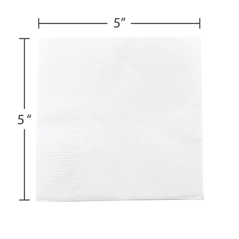 JAM Paper مناديل مشروبات صغيرة من JAM PAPER - 5 × 5 - بيضاء - 50/عبوة - Image 2