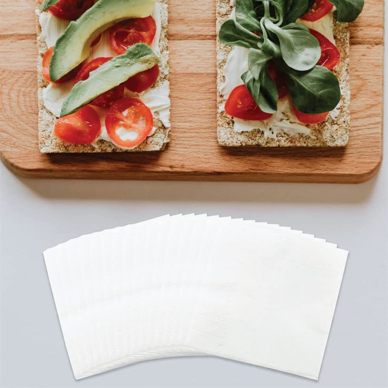 JAM Paper مناديل مشروبات صغيرة من JAM PAPER - 5 × 5 - بيضاء - 50/عبوة - Image 3