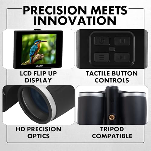 Minolta 12x32 Digital Binoculars - 4K UHD Video Camera, 48MP Photo, 8X Digital Zoom, IPS Anti-Glare Screen, Fog-Resistant Optics, Compact, Ideal for Birdwatching & Travel Hunting - Image 4