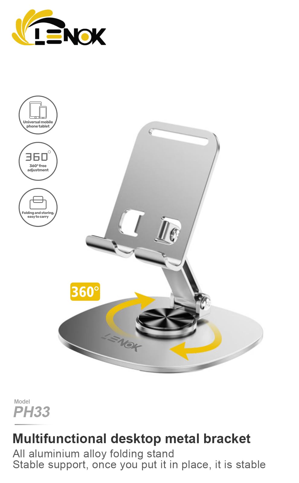 lenok Lenok 360 Rotating Phone Holder For Desk Z2BB0EBA6EAA0152364CEZ