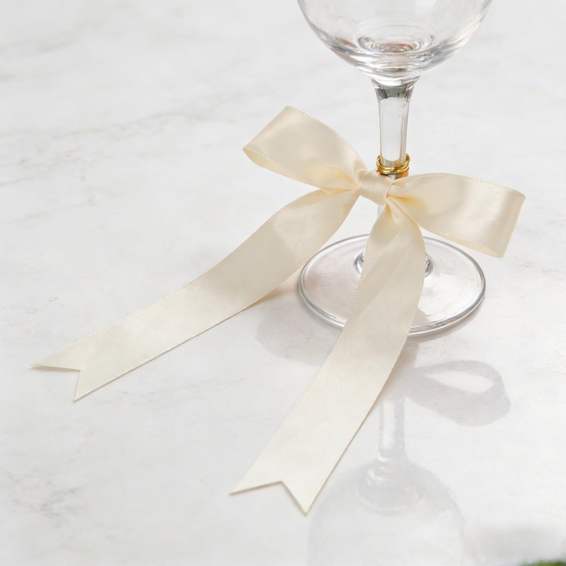Meseey 30 Pcs Ivory Satin Bows 6 X 10 Inch Premade Bows with Twist Tie for Wedding Florist Decor, Cake Pops,Christmas Tree & Gift Wrapping(Ivory) - Image 3