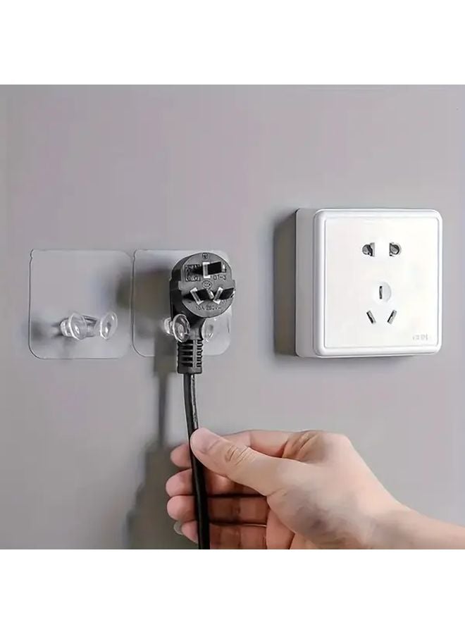 2pcs Heavy Duty Adhesive Wall Hooks No Drill Damage Free Removal Cable Management - Image 2