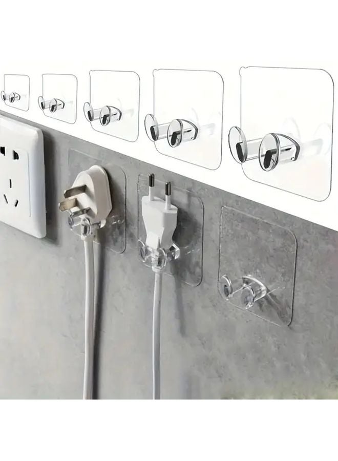 2pcs Heavy Duty Adhesive Wall Hooks No Drill Damage Free Removal Cable Management - Image 3