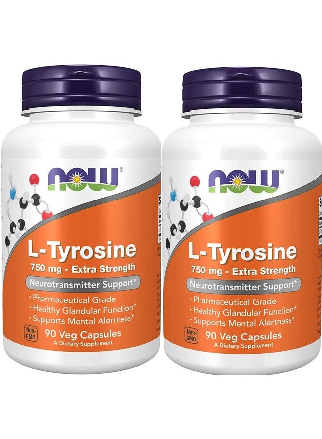 Now Foods: L-Tyrosine Neurotransmitter Support 750 mg, 90 Caps (2 pack) - Image 2