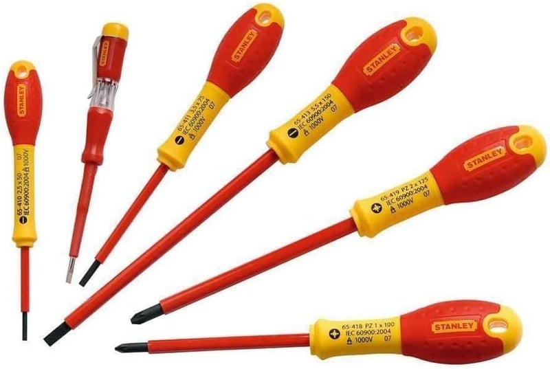 Stanley - FatMax مجموعة مفكات ستانلي 065441 فات ماكس المعزولة فيليبس ومتوازية (6 قطع) - Image 1