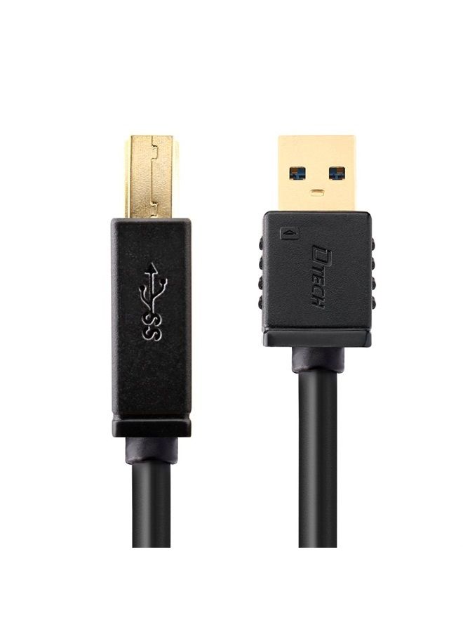 DTech 6 ft Printer Cable USB to USB b Cord Type A 3.0 Square End Male to Male KVM Data Wire for Laptop Computer (6 Feet, Black) - Image 4