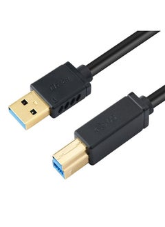 DTech 6 ft Printer Cable USB to USB b Cord Type A 3.0 Square End Male to Male KVM Data Wire for Laptop Computer (6 Feet, Black)  - Image 3