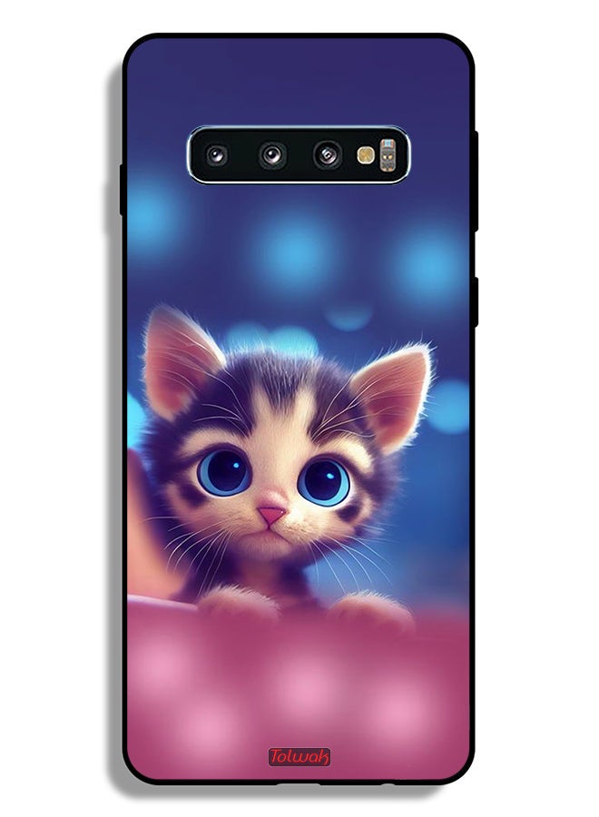 Tolwak Samsung Galaxy S10 Plus Protective Case Cover Little Cat - Image 2