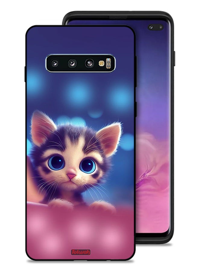Tolwak Samsung Galaxy S10 Plus Protective Case Cover Little Cat - Image 1