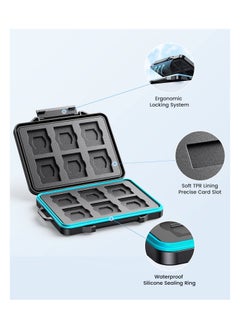 SYOSI 24 Slots SD Card Case Holder, Memory Card Case Water-Resistant Anti-Shock Memory Card Case for SD/Micro SD SDXC SDHC TF Card Carrying Storage Organizer Protector Cover with Labels&Carabiner  - Image 3