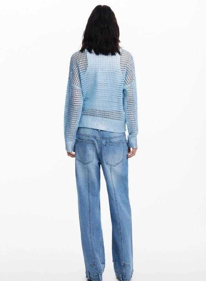 DESIGUAL METALLIC OPENWORK SWEATER