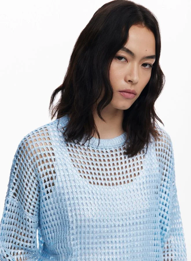 DESIGUAL METALLIC OPENWORK SWEATER