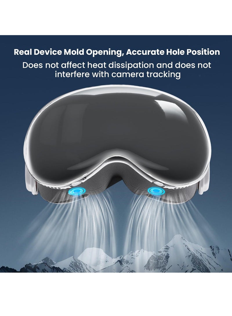 Compatible with Apple Vision Pro Case and Protective Cover TPU Protective Cover for Vision Pro VR Headset Accessories Ultimate Defense with Style Crystal Clear Slim Fit Shockproof Transparent