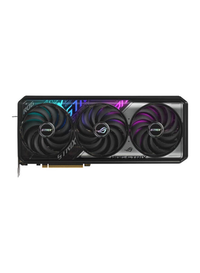 أسوس بطاقة الرسوميات ROG Strix GeForce RTX 5070 Ti OC Edition بسعة 16 جيجابايت GDDR7، سرعة 28 جيجابت في الثانية، عرض 256 بت، DLSS 4، تتبع الأشعة، 8960 نواة CUDA، سرعة تعزيز 2452 ميجاهرتز، HDMI 2.1b x2، DP 2.1b x3، أقصى دقة 8K، 300 واط TDP، طاقة 16-pin، 3.2-فتحة، مروحة ثلاثية Axial-Tech، غرفة بخار، تقنية 0dB، مزامنة RGB Aura، GPU Tweak III، NVIDIA Reflex و G-SYNC، AI 1492 TOPS| 90YV0M90-M0NA00 - Image 2