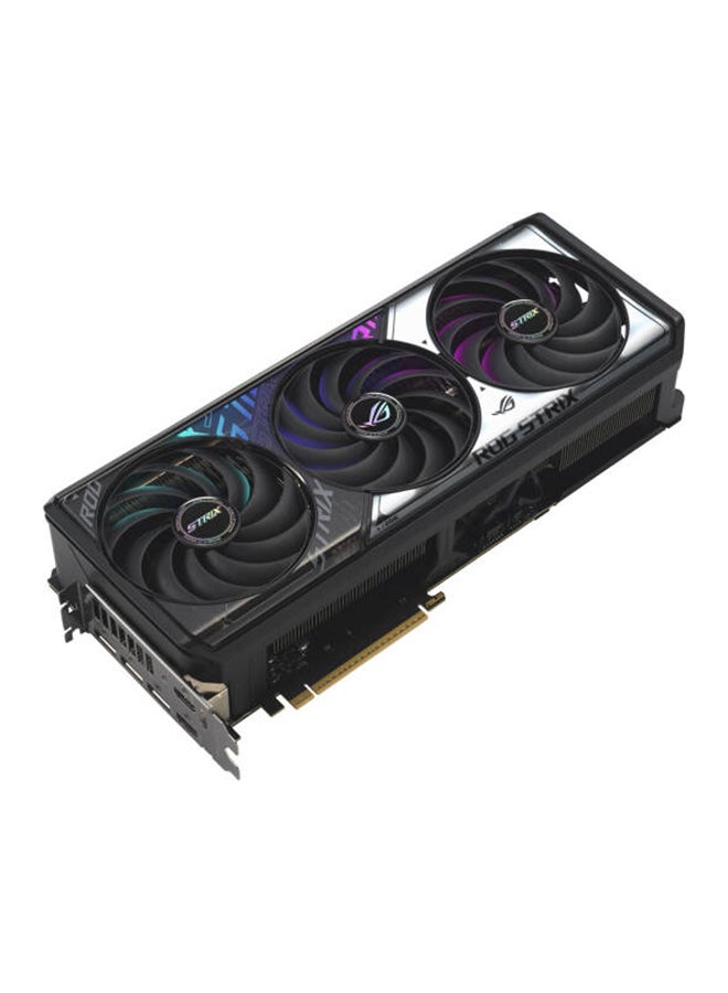 أسوس بطاقة الرسوميات ROG Strix GeForce RTX 5070 Ti OC Edition بسعة 16 جيجابايت GDDR7، سرعة 28 جيجابت في الثانية، عرض 256 بت، DLSS 4، تتبع الأشعة، 8960 نواة CUDA، سرعة تعزيز 2452 ميجاهرتز، HDMI 2.1b x2، DP 2.1b x3، أقصى دقة 8K، 300 واط TDP، طاقة 16-pin، 3.2-فتحة، مروحة ثلاثية Axial-Tech، غرفة بخار، تقنية 0dB، مزامنة RGB Aura، GPU Tweak III، NVIDIA Reflex و G-SYNC، AI 1492 TOPS| 90YV0M90-M0NA00 - Image 4